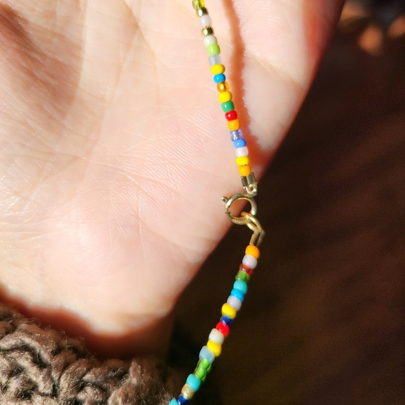 Gold Filled Multi-coloured Beaded Necklace - Picture 8 of 8